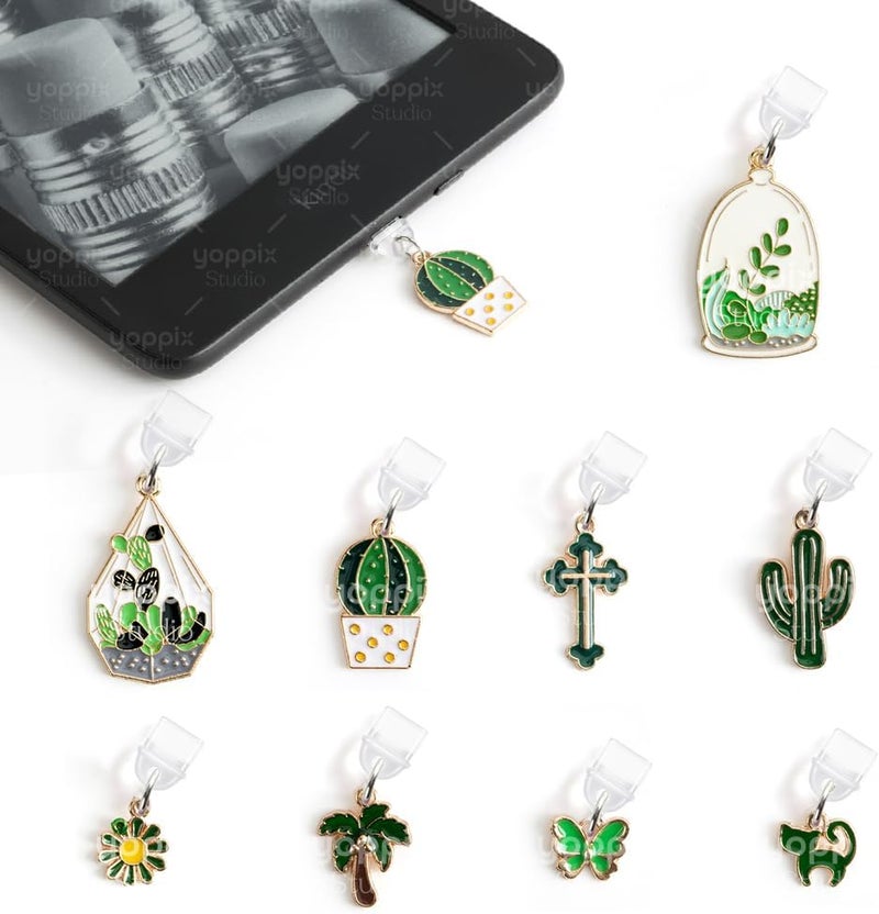 YOPPIX 9PCS Charms for Kindle, Dust Plug Charm Compatible with Type C Charging Port, Gift for Book Lover Readers Men Women Teachers Students, Accessories for Kindle - Image 1